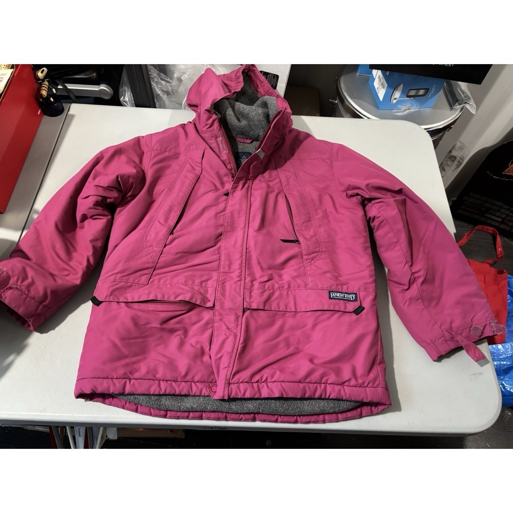 Lands End Squall Parka Winter Jacket Coat Girls Size M 12 Pink EUC‎